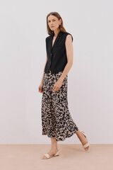 Cortefiel Printed circle skirt Printed white