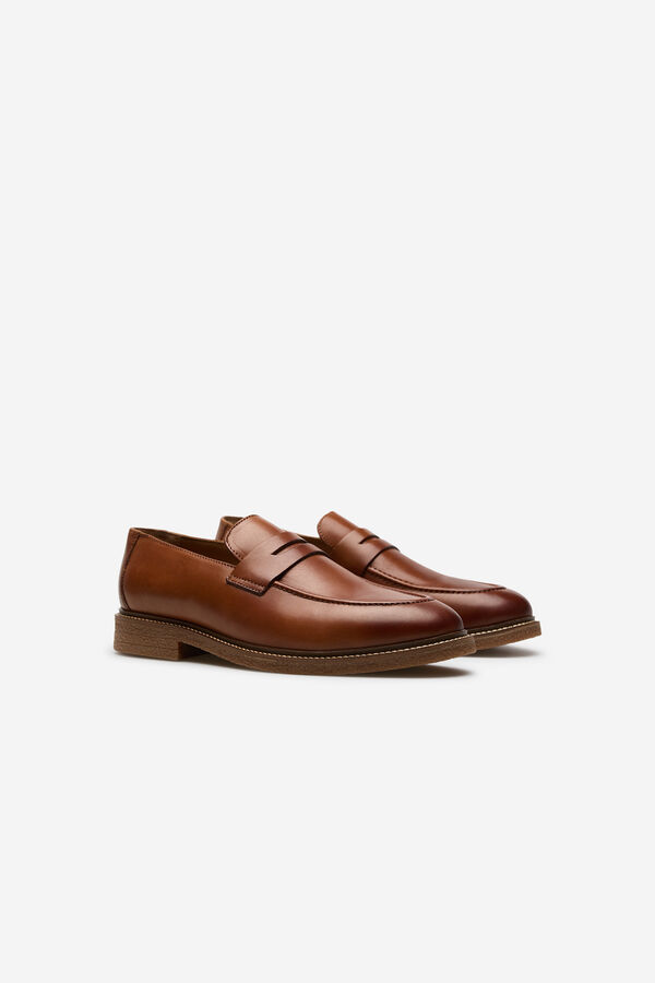 Cortefiel Leather loafer Camel