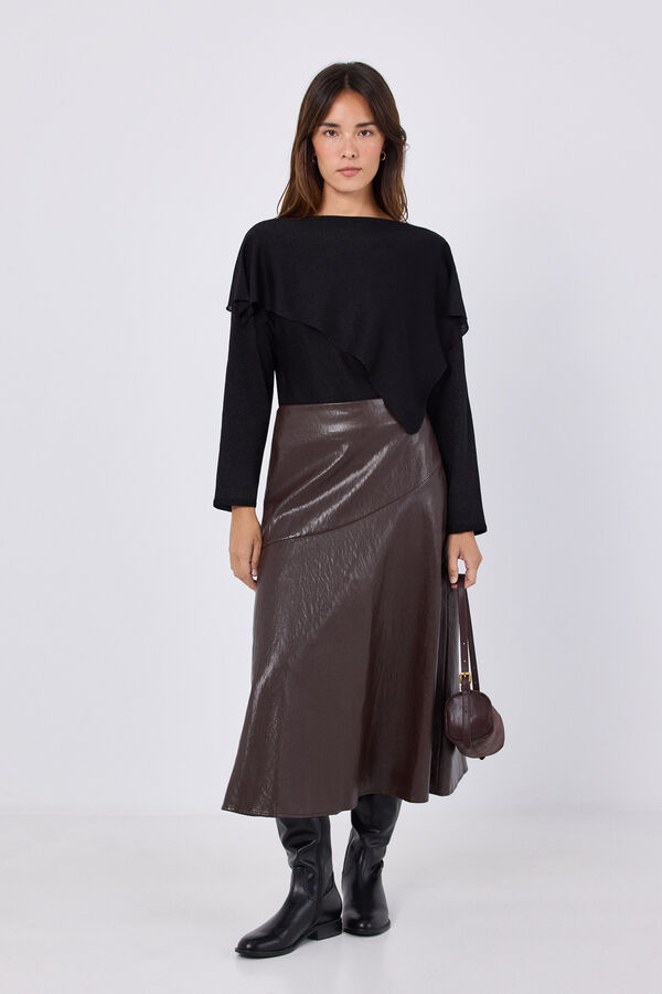 Cortefiel Metallic cape jumper Black