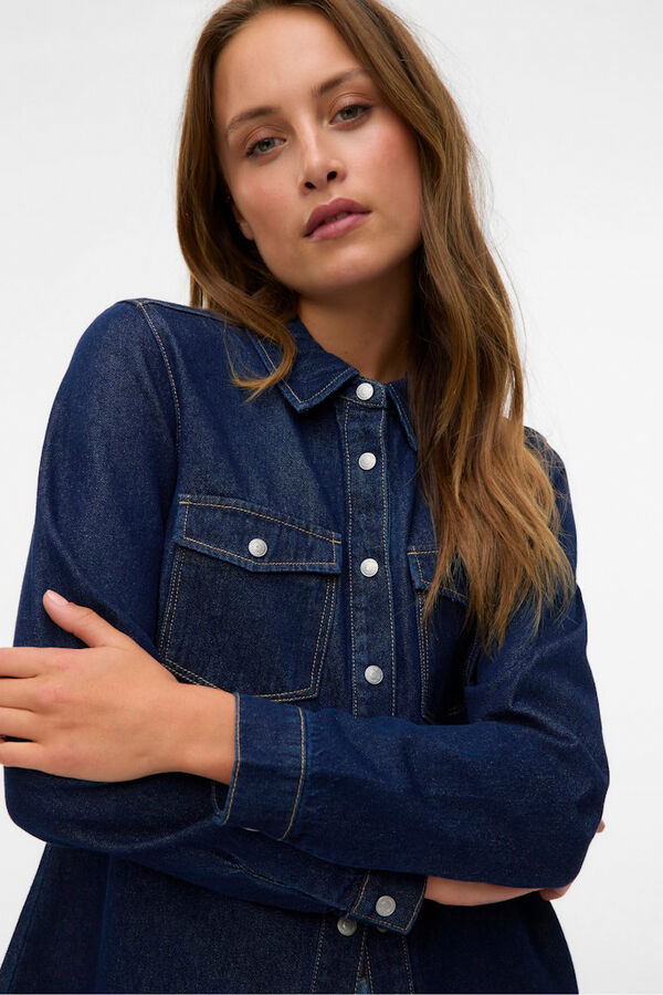 Vero Moda Camisa denim com bolsos no peito Azul