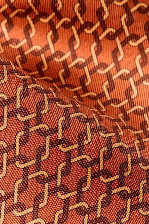 Selected Corbata con print 100% seda Rojo