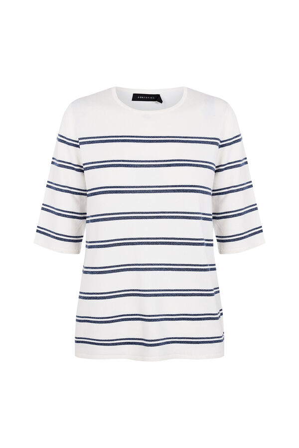 Cortefiel Short sleeve jumper Blue