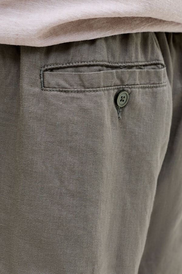 Jack & Jones Linen wide Bermuda shorts Grey