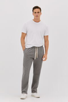 Cortefiel Long jersey-knit trousers Dark grey