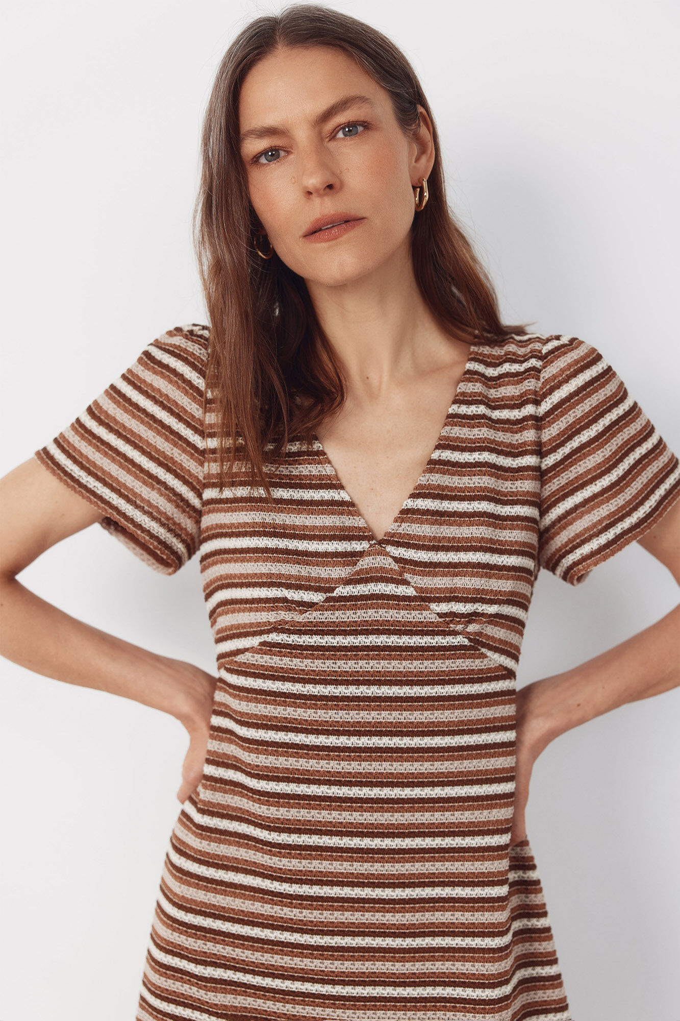 Cortefiel Striped structured dress