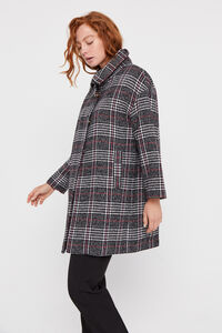 Cortefiel Checked unstructured coat Printed white