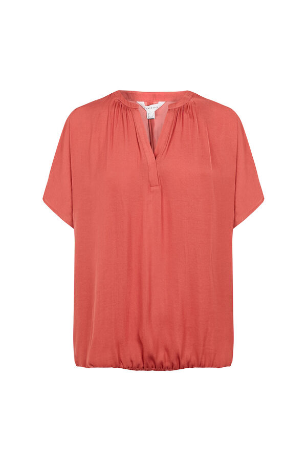 Cortefiel Blusa acetinada de manga curta Multicolorido