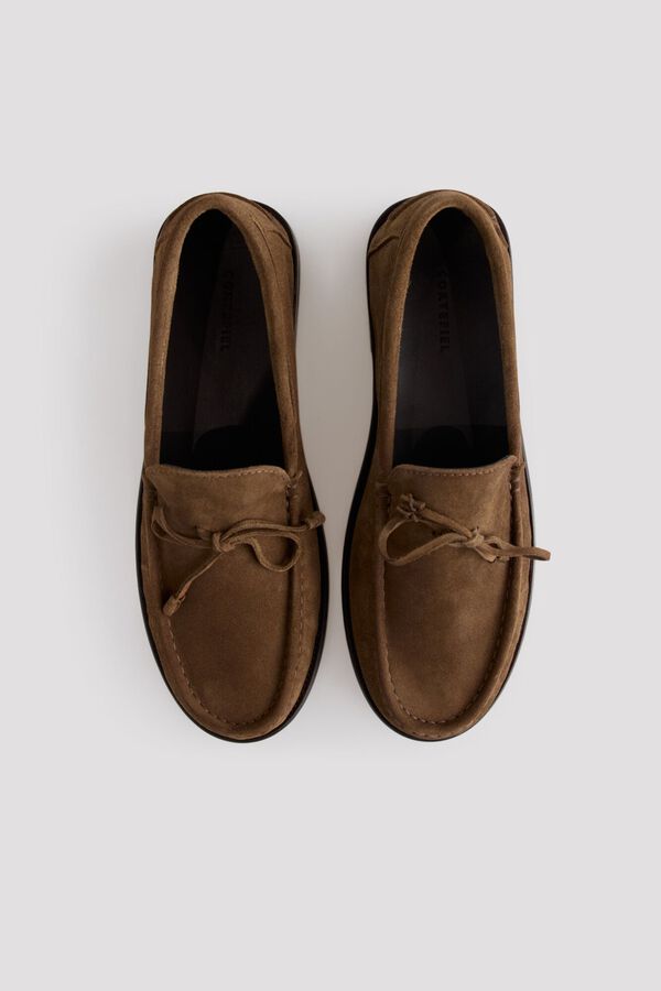 Cortefiel Suede loafer with tie Nude