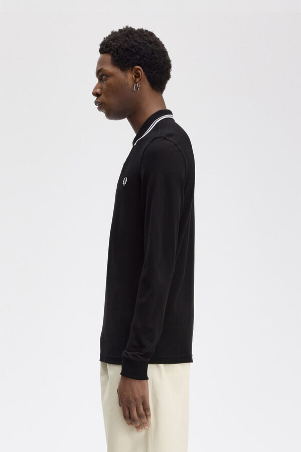 Fred Perry Men's long sleeve piqué polo shirt Black