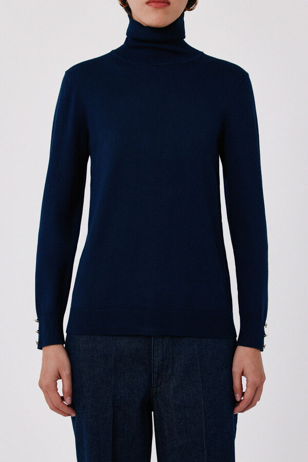 Cortefiel Roll neck jumper Navy