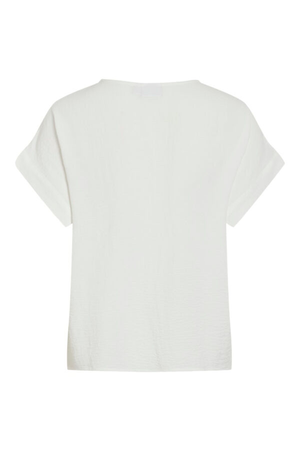 Vila Top de manga curta com gola redonda Branco