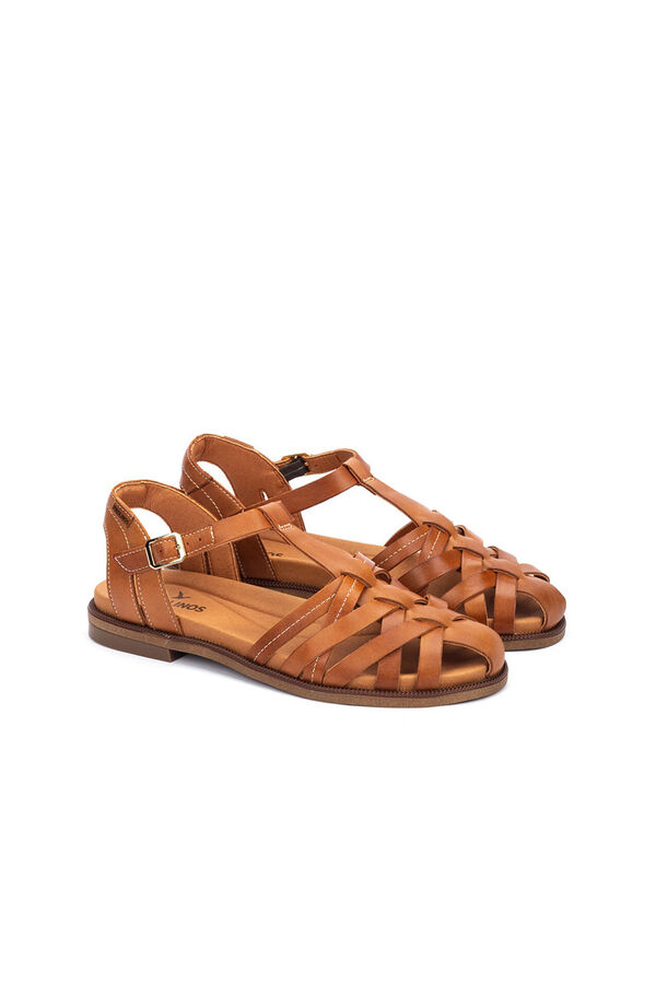 Pikolinos Women's flat buckle sandals Brown