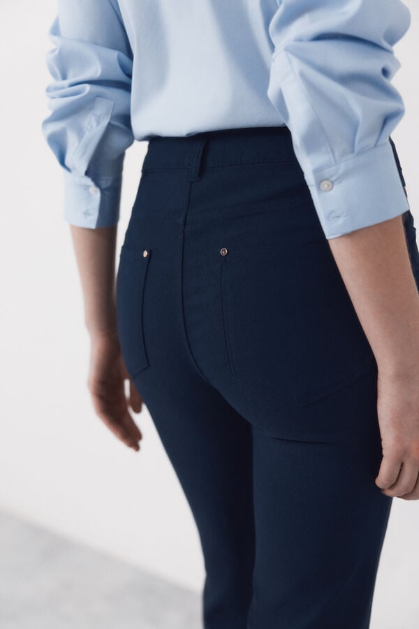 Cortefiel Skinny trousers with zips Navy