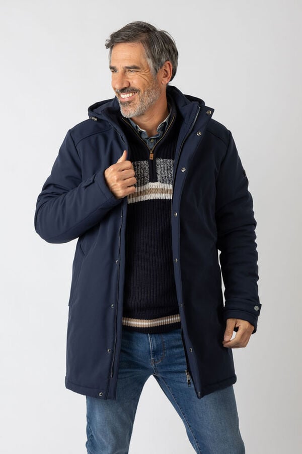 Privata Casaco longa com capuz Azul