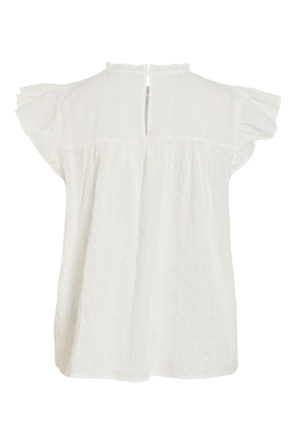 Vila Organic cotton short sleeve blouse White
