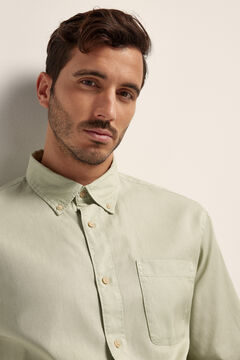 Cortefiel Long-sleeved shirt with pocket Gray