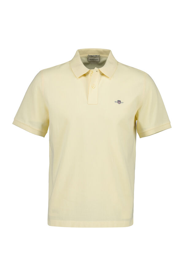 Gant Polo Regular Fit Shield de piqu&eacute; Amarelo