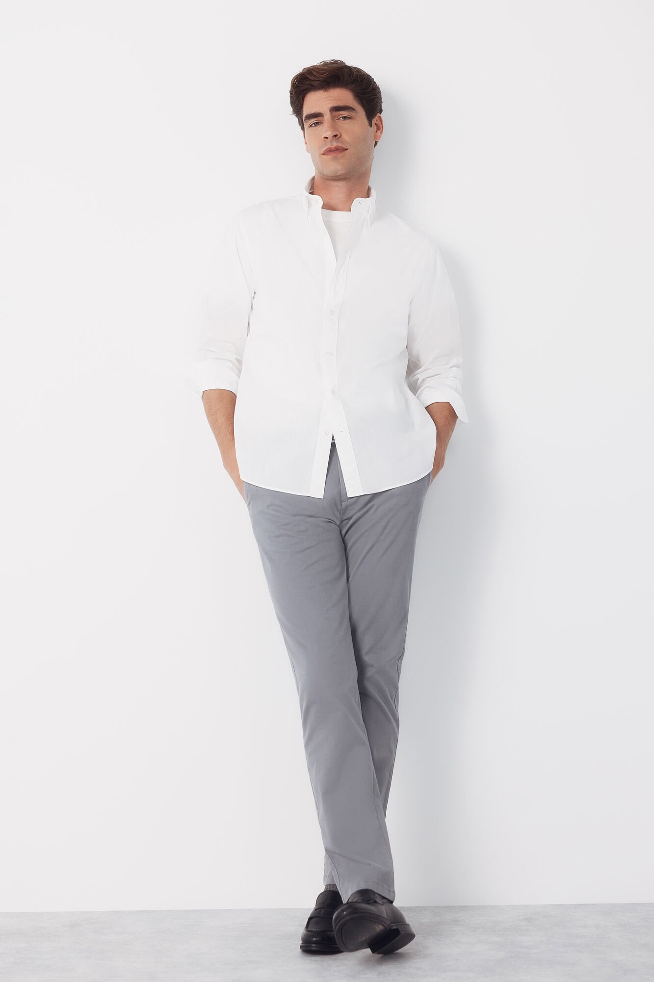 Cortefiel Poplin plain shirt