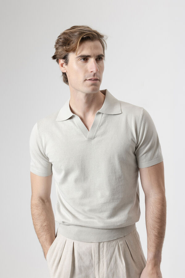 PuroEGO Jersey-knit polo shirt Blue