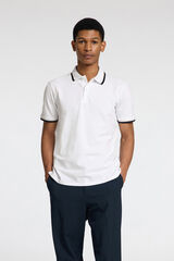 Selected Camisa piqué manga curta Branco