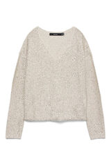 Vero Moda Camisola de lurex e lantejoulas Tostado