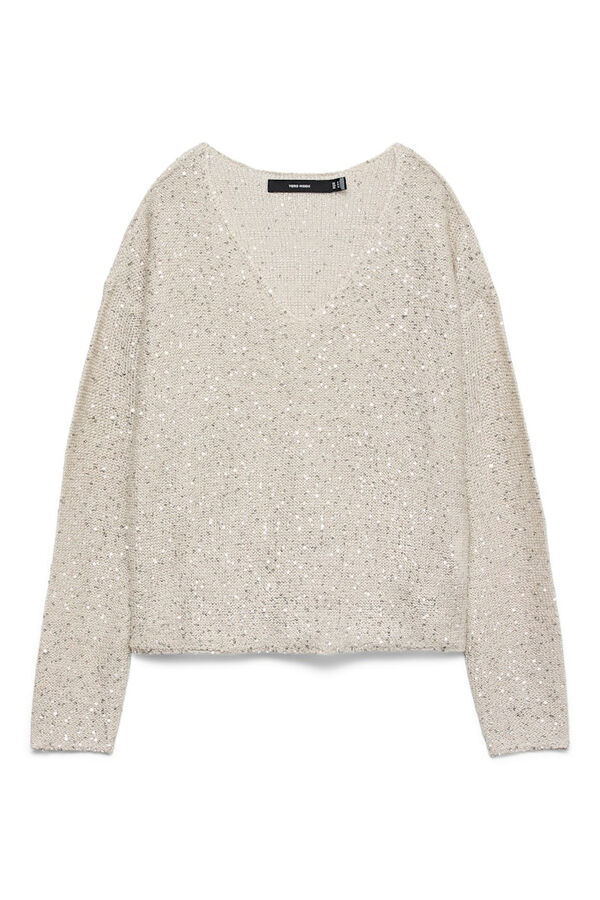 Vero Moda Camisola de lurex e lantejoulas Tostado