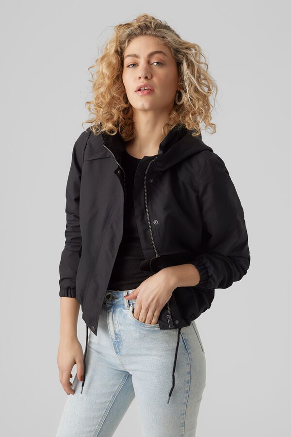 Vero Moda Parka curta com fecho-&eacute;clair oculto Preto