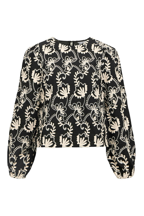 Object Blusa de tecido bordado Preto