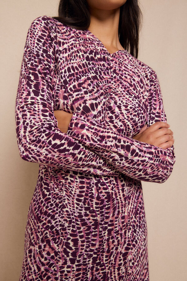 Slowlove Vestido estampado com franzidos Multicolorido
