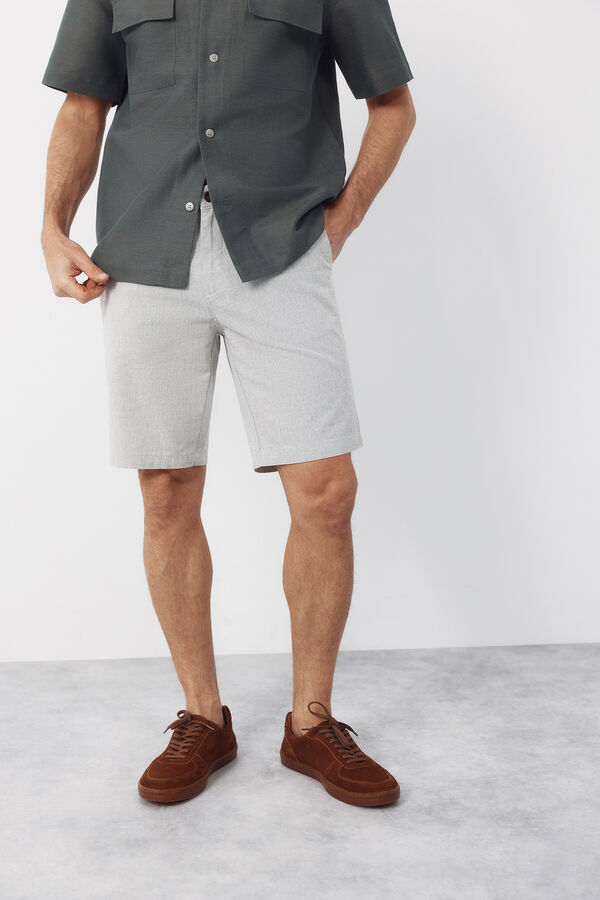 Cortefiel Bermuda oxford fabric Green