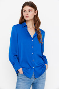 Cortefiel Camisa satinada Azul oscuro