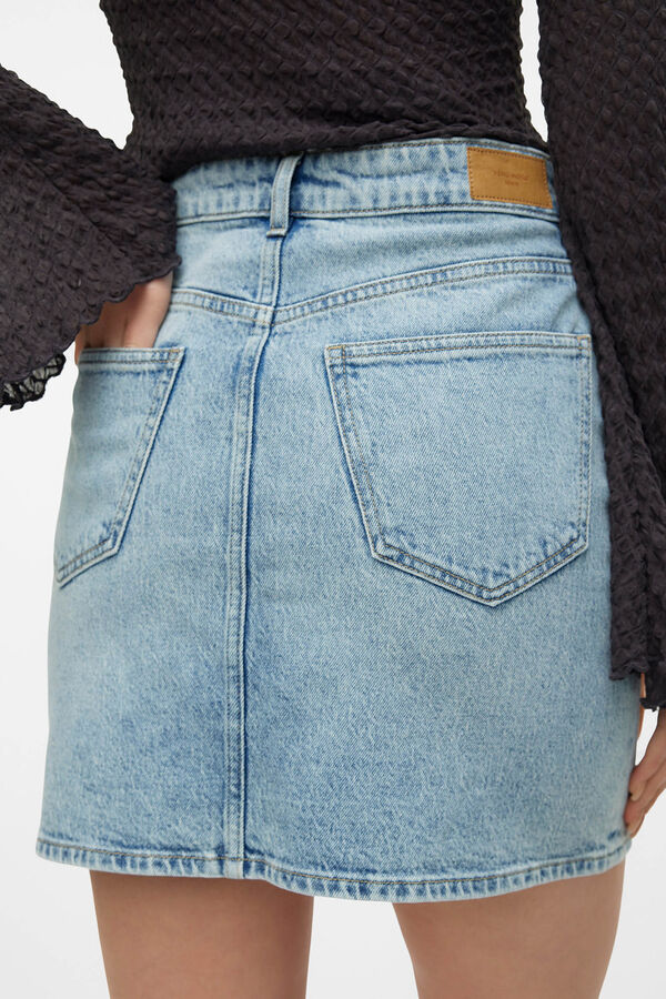 Vero Moda High- rise short denim skirt Blue