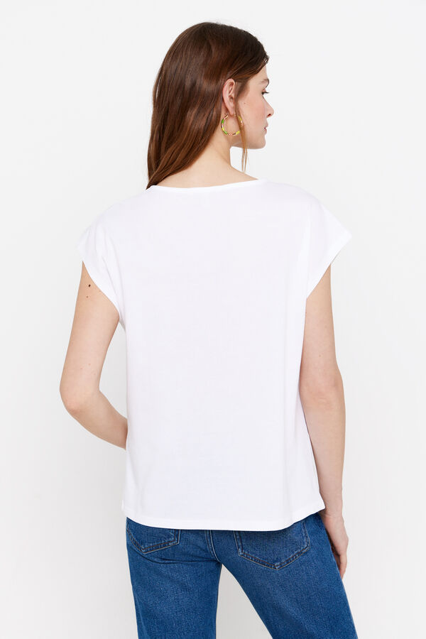 Cortefiel Printed T-shirt Printed white