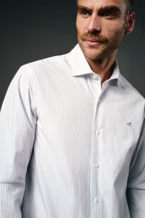 OOTO Camisa rayas popelín Blanco