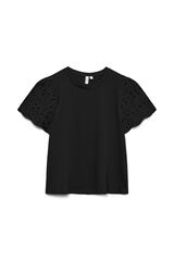 Vero Moda T-shirt manga curta com bordados Preto