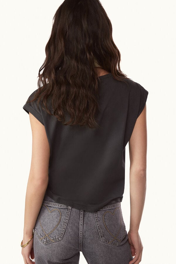 Slowlove Camiseta slowlove guitarra Cinzento