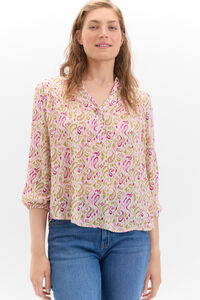 Cortefiel Mandarin collar plumetis blouse Multicolour