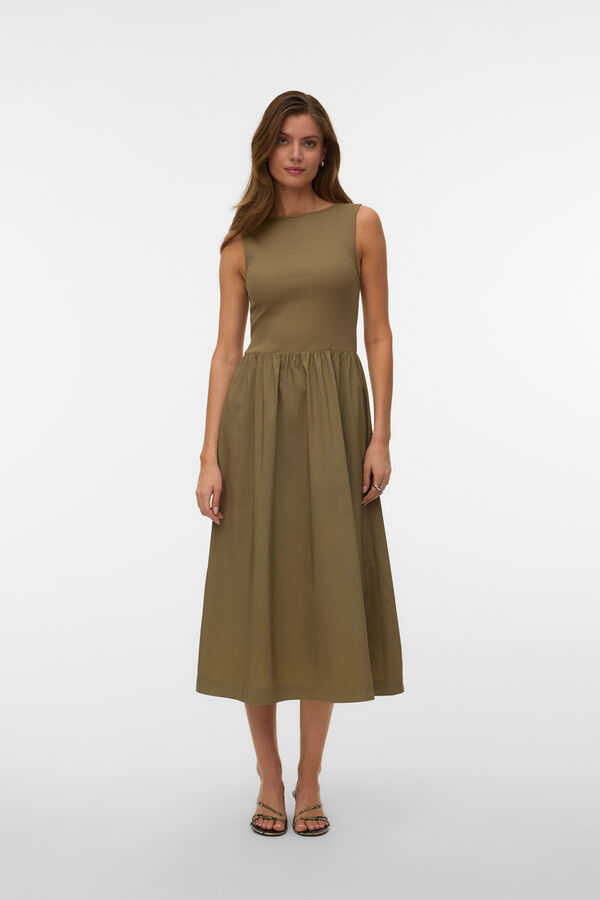 Vero Moda Vestido midi sem mangas Verde