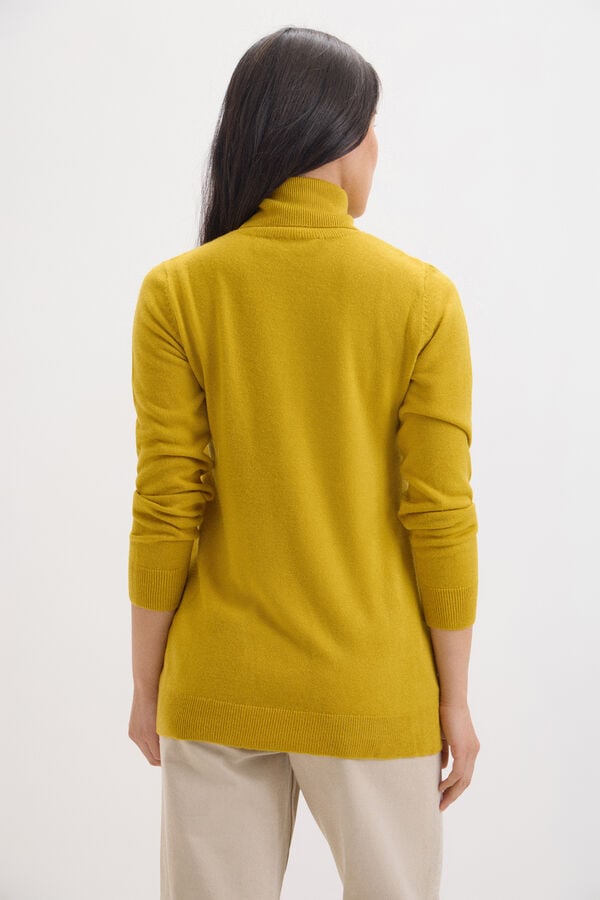 Cortefiel Polo neck jumper Yellow