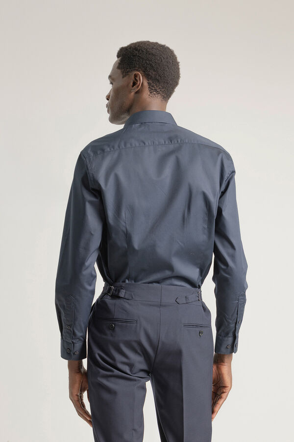 PuroEGO Camisa social de popeline de regular fit Azul