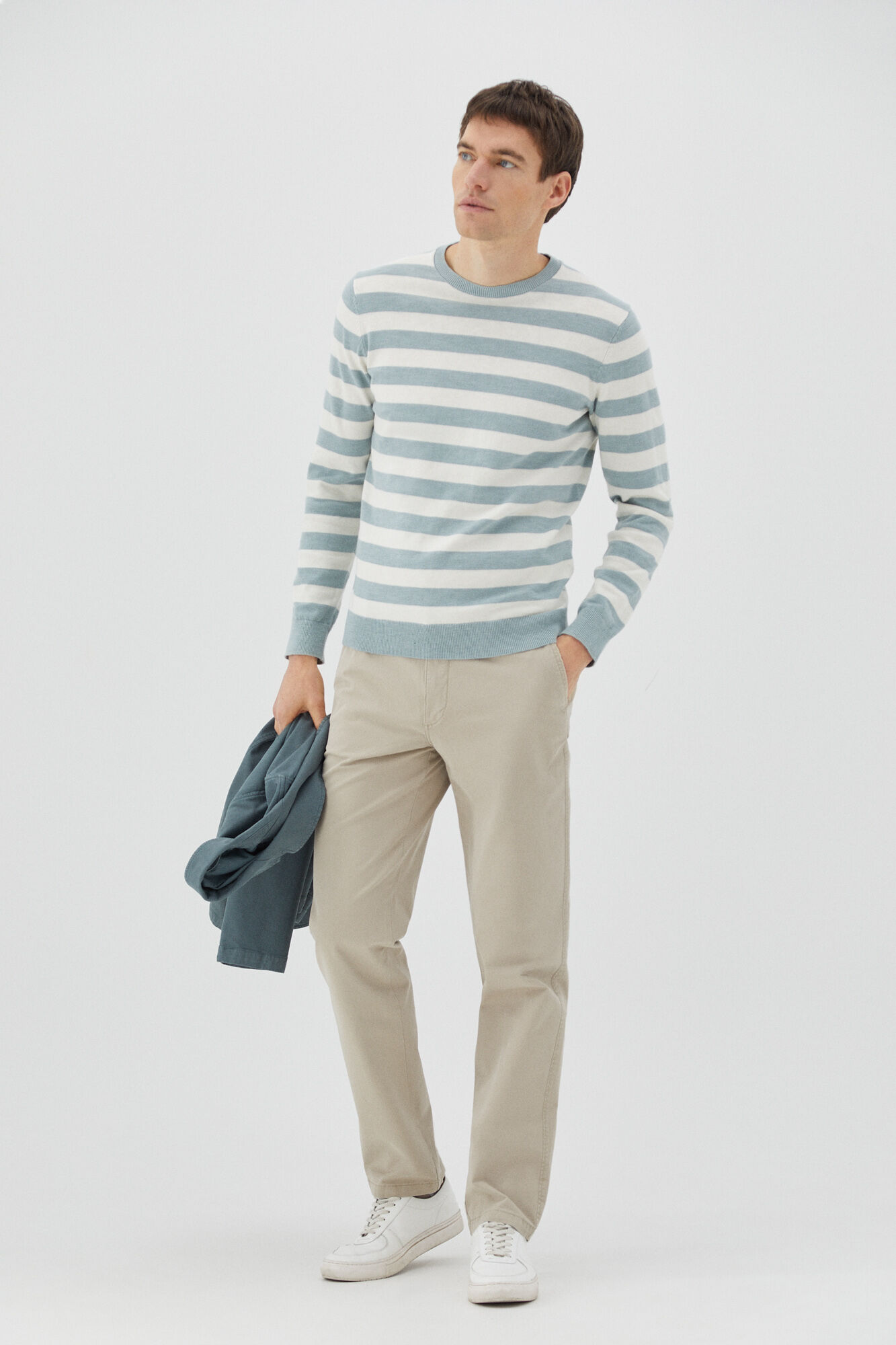 Trousers | Cortefiel Mens Essential Classic Fit Chinos Gray - Saga Paradiso