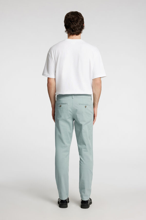 Selected Calça calças chino slim fit feita de algodão orgânico  Verde