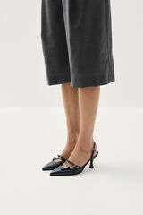 Cortefiel Joelle leather court shoes Black