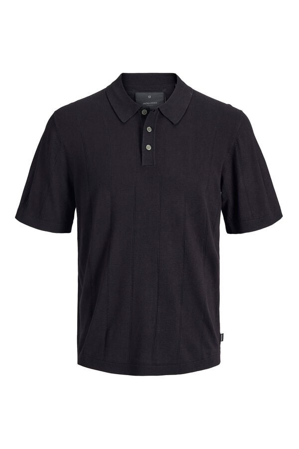 Jack & Jones Polo manga curta em malha Preto