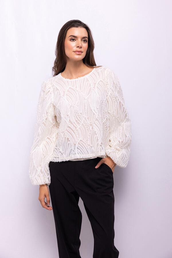 Object Blusa de tecido texturizado Branco