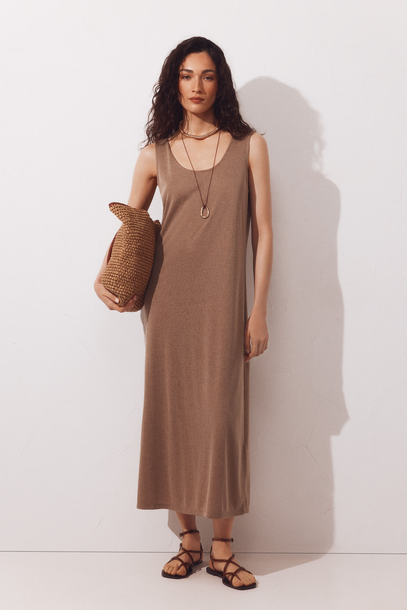 Cortefiel Strappy jersey-knit dress