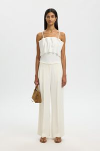 Selected Top bandeau con volante