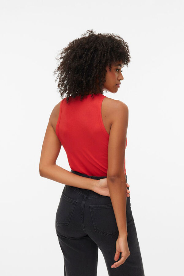 Vero Moda T-shirt sem mangas Vermelho