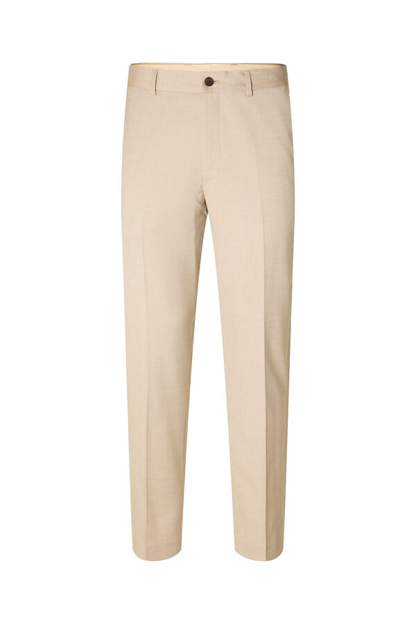 Cortefiel Slim fit suit trousers made from recycled materials Brown