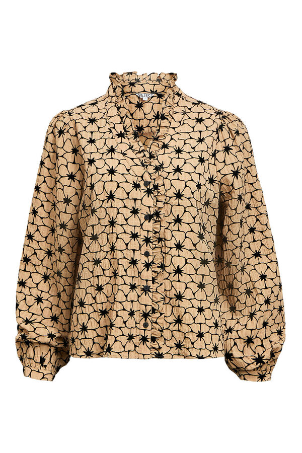 Object Blusa de tecido texturizado Castanho